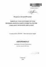 Рыночная трансформация системы жилищно-коммунального хозяйства России: социально-экономический аспект - тема автореферата по экономике, скачайте бесплатно автореферат диссертации в экономической библиотеке