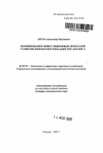 Формирование инвестиционных программ развития инфокоммуникаций мегаполиса - тема автореферата по экономике, скачайте бесплатно автореферат диссертации в экономической библиотеке