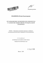 Организационно-экономические приоритеты становления эффективной муниципальной экономики - тема автореферата по экономике, скачайте бесплатно автореферат диссертации в экономической библиотеке