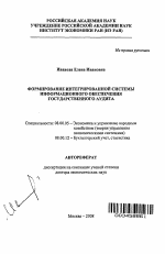 Формирование интегрированной системы информационного обеспечения государственного аудита - тема автореферата по экономике, скачайте бесплатно автореферат диссертации в экономической библиотеке