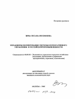 Механизмы формирования системы корпоративного управления в российской промышленности - тема автореферата по экономике, скачайте бесплатно автореферат диссертации в экономической библиотеке