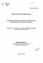 Совершенствование целевой подготовки молодых специалистов для сельского хозяйства - тема автореферата по экономике, скачайте бесплатно автореферат диссертации в экономической библиотеке