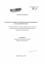 Управление устойчивым функционированием предприятия на этапах жизненного цикла - тема автореферата по экономике, скачайте бесплатно автореферат диссертации в экономической библиотеке