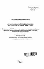 Страхование хозяйственных рисков предприятий тепловой энергетики - тема автореферата по экономике, скачайте бесплатно автореферат диссертации в экономической библиотеке