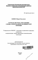 Сетевая система управления специализированной медицинской помощи - тема автореферата по экономике, скачайте бесплатно автореферат диссертации в экономической библиотеке