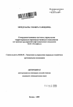 Совершенствование системы управления территориально-производственным комплексом - тема автореферата по экономике, скачайте бесплатно автореферат диссертации в экономической библиотеке