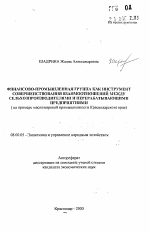 Финансово-промышленная группа как инструмент совершенствования взаимоотношений между сельхозпроизводителями и перерабатывающими предприятиями - тема автореферата по экономике, скачайте бесплатно автореферат диссертации в экономической библиотеке