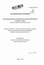 Формирование интегрированной системы планирования в условиях холдинга - тема автореферата по экономике, скачайте бесплатно автореферат диссертации в экономической библиотеке