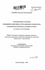 Формирование стратегии повышения эффективности организации строительства парковочного комплекса крупного города - тема автореферата по экономике, скачайте бесплатно автореферат диссертации в экономической библиотеке