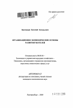 Организационно-экономические основы развития мотелей - тема автореферата по экономике, скачайте бесплатно автореферат диссертации в экономической библиотеке