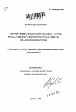 Перспективы использования механизма частно-государственного партнерства (ЧГП) в развитии здравоохранения России - тема автореферата по экономике, скачайте бесплатно автореферат диссертации в экономической библиотеке