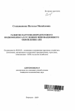 Развитие картофелепродуктового подкомплекса в условиях инновационного обновления АПК - тема автореферата по экономике, скачайте бесплатно автореферат диссертации в экономической библиотеке