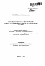 Методы управления и инструменты самоорганизации предприятия в современных условиях - тема автореферата по экономике, скачайте бесплатно автореферат диссертации в экономической библиотеке