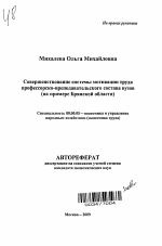 Совершенствование системы мотивации труда профессорско-преподавательского состава вузов - тема автореферата по экономике, скачайте бесплатно автореферат диссертации в экономической библиотеке