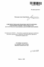 Совершенствование рыночных инструментов в управлении сферой туристских услуг - тема автореферата по экономике, скачайте бесплатно автореферат диссертации в экономической библиотеке