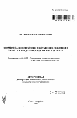 Формирование стратегии поэтапного создания и развития предпринимательских структур - тема автореферата по экономике, скачайте бесплатно автореферат диссертации в экономической библиотеке