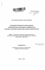 Совершенствование организационно-экономического механизма слияния вузов в процессе формирования федеральных университетов - тема автореферата по экономике, скачайте бесплатно автореферат диссертации в экономической библиотеке