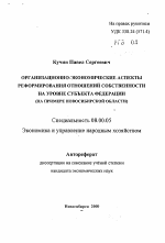 Организационно-экономические аспекты реформирования отношений собственности на уровне субъекта Федерации - тема автореферата по экономике, скачайте бесплатно автореферат диссертации в экономической библиотеке