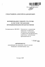 Формирование гибкой стратегии в системе управления промышленными предприятиями - тема автореферата по экономике, скачайте бесплатно автореферат диссертации в экономической библиотеке