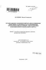 Организационно-экономический механизм повышения эффективности производства на предприятиях электроэнергетики - тема автореферата по экономике, скачайте бесплатно автореферат диссертации в экономической библиотеке