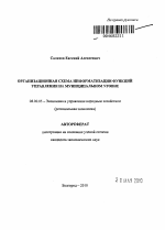 Организационная схема информатизации функций управления на муниципальном уровне - тема автореферата по экономике, скачайте бесплатно автореферат диссертации в экономической библиотеке