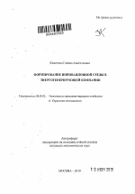 Формирование инновационной среды в энергогенерирующей компании - тема автореферата по экономике, скачайте бесплатно автореферат диссертации в экономической библиотеке