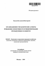 Организационно-управленческие аспекты повышения эффективности функционирования промышленных холдингов - тема автореферата по экономике, скачайте бесплатно автореферат диссертации в экономической библиотеке