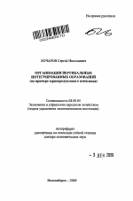 Организация вертикальных интегрированных образований - тема автореферата по экономике, скачайте бесплатно автореферат диссертации в экономической библиотеке