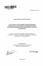 Стратегия управления конкурентным преимуществом диверсифицированной промышленной компании нефтегазового комплекса - тема автореферата по экономике, скачайте бесплатно автореферат диссертации в экономической библиотеке