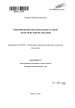 Моделирование нематериальных активов логистической организации - тема автореферата по экономике, скачайте бесплатно автореферат диссертации в экономической библиотеке