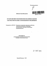 Организационно-экономические механизмы развития системы контроллинга промышленного предприятия - тема автореферата по экономике, скачайте бесплатно автореферат диссертации в экономической библиотеке