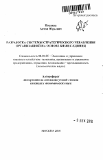 Разработка системы стратегического управления организацией на основе бизнес-единиц - тема автореферата по экономике, скачайте бесплатно автореферат диссертации в экономической библиотеке