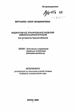 Индикативное планирование развития свеклосахарной отрасли - тема автореферата по экономике, скачайте бесплатно автореферат диссертации в экономической библиотеке