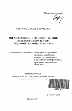 Организационно-экономическое обеспечение развития оздоровительных SPA-услуг - тема автореферата по экономике, скачайте бесплатно автореферат диссертации в экономической библиотеке