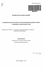 Формирование механизма управления инновациями и инвестициями в социальной сфере - тема автореферата по экономике, скачайте бесплатно автореферат диссертации в экономической библиотеке