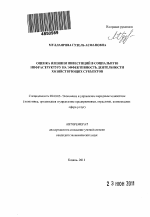 Оценка влияния инвестиций в социальную инфраструктуру на эффективность деятельности хозяйствующих субъектов - тема автореферата по экономике, скачайте бесплатно автореферат диссертации в экономической библиотеке