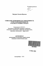 Социально-экономическая эффективность туристской деятельности в малых и средних городах - тема автореферата по экономике, скачайте бесплатно автореферат диссертации в экономической библиотеке