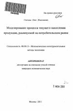 Моделирование процесса текущего накопления продукции, реализуемой на потребительском рынке - тема автореферата по экономике, скачайте бесплатно автореферат диссертации в экономической библиотеке