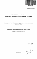 Экономика пенсионного обеспечения в регионе - тема автореферата по экономике, скачайте бесплатно автореферат диссертации в экономической библиотеке