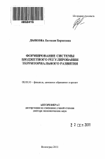 Формирование системы бюджетного регулирования территориального развития - тема автореферата по экономике, скачайте бесплатно автореферат диссертации в экономической библиотеке