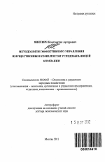 Методология эффективного управления имущественным комплексом угледобывающей компании - тема автореферата по экономике, скачайте бесплатно автореферат диссертации в экономической библиотеке