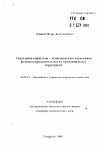 Управление социально-экономическим механизмом функционирования сельских муниципальных образований - тема автореферата по экономике, скачайте бесплатно автореферат диссертации в экономической библиотеке
