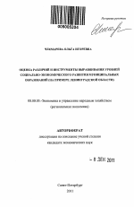 Оценка различий и инструменты выравнивания уровней социально-экономического развития муниципальных образований - тема автореферата по экономике, скачайте бесплатно автореферат диссертации в экономической библиотеке