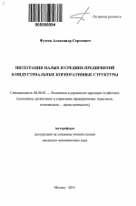 Интеграция малых и средних предприятий в индустриальные корпоративные структуры - тема автореферата по экономике, скачайте бесплатно автореферат диссертации в экономической библиотеке