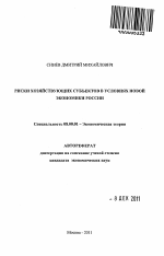 Риски хозяйствующих субъектов в условиях новой экономики России - тема автореферата по экономике, скачайте бесплатно автореферат диссертации в экономической библиотеке