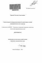 Стратегическое планирование развития хозяйственных связей предпринимательских структур - тема автореферата по экономике, скачайте бесплатно автореферат диссертации в экономической библиотеке