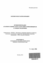 Функционирование аграрного лизинга и его адаптация к изменяющимся условиям экономики - тема автореферата по экономике, скачайте бесплатно автореферат диссертации в экономической библиотеке