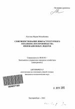 Совершенствование инфраструктурного механизма воспроизводства инновационных лидеров - тема автореферата по экономике, скачайте бесплатно автореферат диссертации в экономической библиотеке