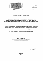 Совершенствование управления финансовой деятельностью таможенных органов на основе развития среднесрочного бюджетного планирования - тема автореферата по экономике, скачайте бесплатно автореферат диссертации в экономической библиотеке