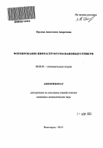 Формирование инфраструктуры наноиндустрии РФ - тема автореферата по экономике, скачайте бесплатно автореферат диссертации в экономической библиотеке